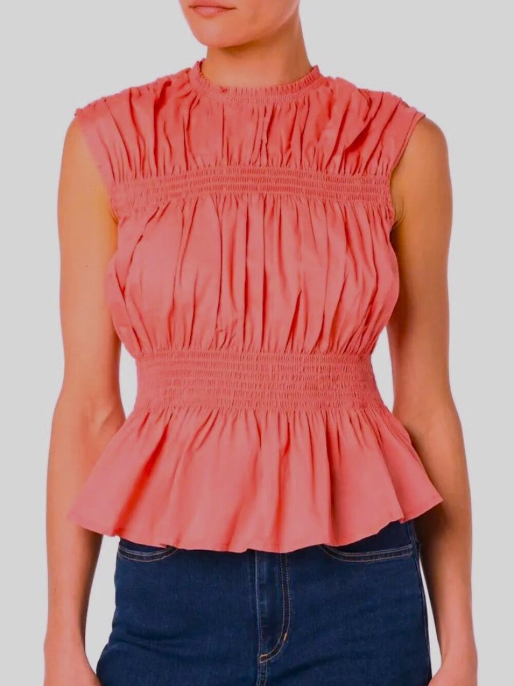 Joe's Sleeveless Cotton Voile Peplum Top Color: Lantana Size: S  NWT
